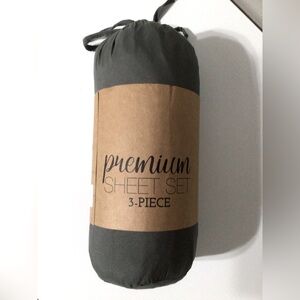 Premium Gray 3 Piece Twin XL Sheet Set- NWT